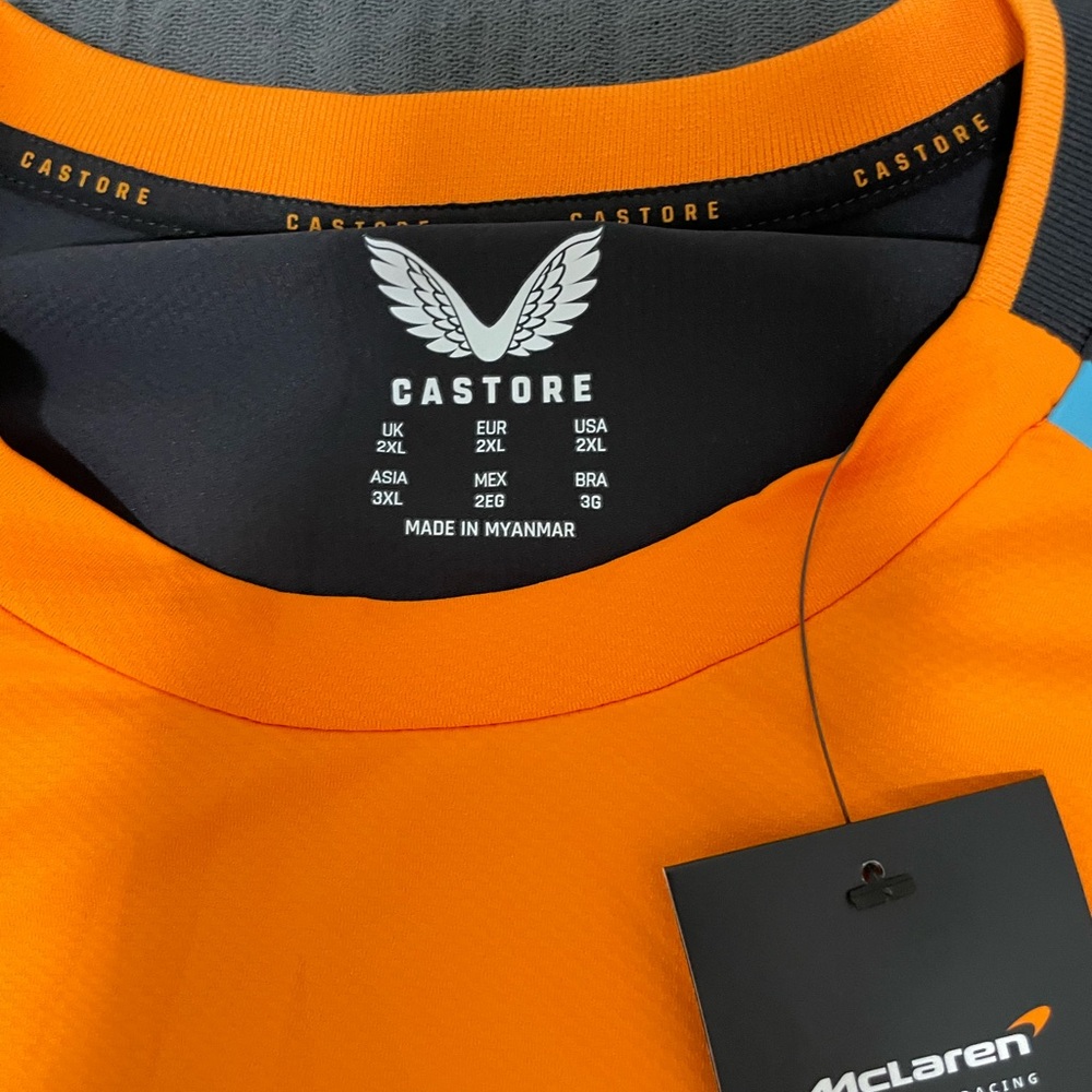Lando Norris F1 Vibrant Orange and Black Men's Team Shirt - Picture 2 of 3
